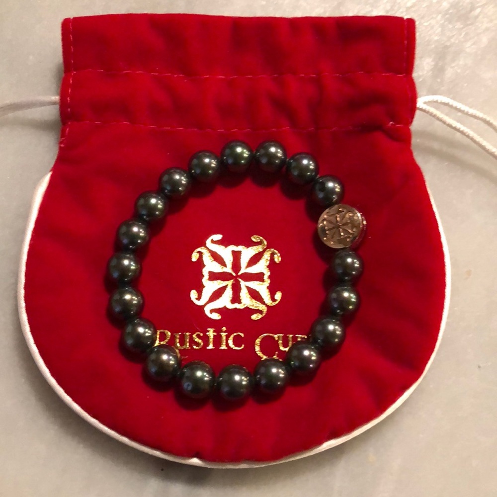 Rustic Cuff Stephanie bracelet dark gray NEW w/bag